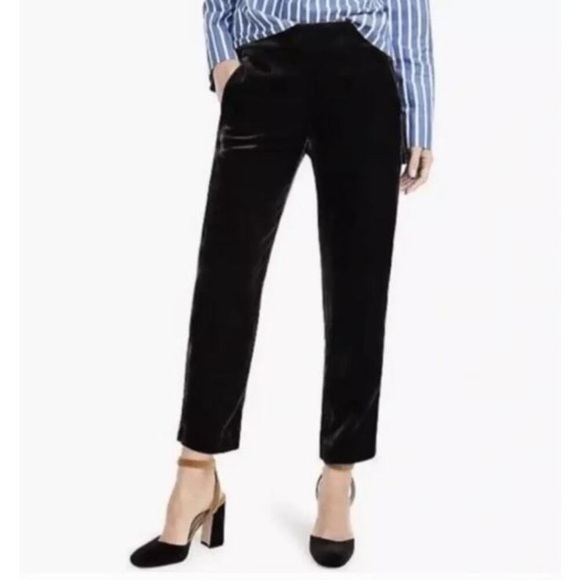 J.CREW Black Crushed Velvet Ankle Boyfriend Pant - Picture 6 of 6
